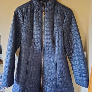 Kate Spade New York Navy Quilted Zippered Coat Size 2